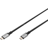 Digitus USB4 Gen 3x2 Kabel, USB-C Stecker > USB-C Stecker, 40Gbit/s schwarz/grau, 1 Meter, PD 3.1, Laden mit 240 Watt