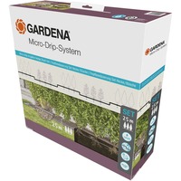 GARDENA Micro-Drip-System Tropfbewässerung Hecken/Büsche Set, 25 Meter, Tropfer schwarz, Modell 2023, ober- und unterirdisch