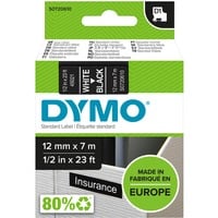 Dymo D1 ORIGINAL Schriftband, weiß auf schwarz, 12mm x 7m S0720610