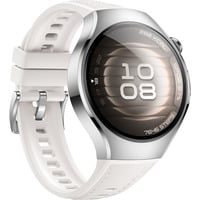 Huawei Watch 5 42mm (Soc-L19L), Smartwatch silber/weiß, Komposit-Armband in weiß, Gehäuse aus Edelstahl
