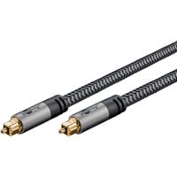goobay Plus Toslink-Kabel schwarz/silber, 5 Meter
