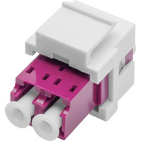 Digitus LWL Kupplung, Duplex, LC > LC Buchse, Multimode OM4 violett, inkl. Keystone-Rahmen
