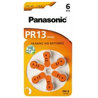 Panasonic Hörgerätebatterie Zinc Air PR-13/6LB 6 Stück, PR-13
