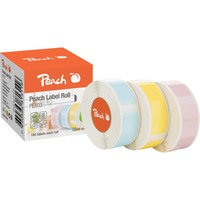 Peach Etiketten-Rollen PE103 3 Rollen, 3x 180 Stück, 12x40 mm, 3 Farben