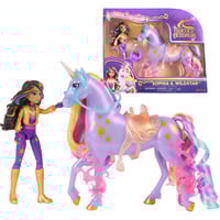Spin Master Unicorn Academy - Sophia und Einhorn Wildstar, Spielfigur mit echter Mähne und Schweif sowie Bürste