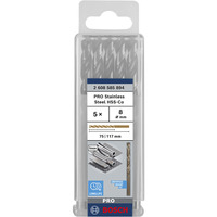 Bosch PRO Stainless Steel HSS-Co Spiralbohrer, Ø 8mm Arbeitslänge 75mm, 5 Stück