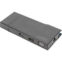 Digitus Universal Travel Docking Station , Dockingstation HDMI, USB, USB-C, VGA, RJ-45, Kartenleser