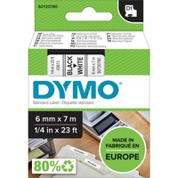 Dymo D1 ORIGINAL Schriftband, schwarz auf weiß, 6mm x 7m S0720780