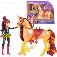 Spin Master Unicorn Academy - Valentina und Einhorn Cinder, Spielfigur mit echter Mähne und Schweif sowie Bürste