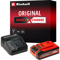EINHELL PLUS Power-X-Change Starter-Kit, 18Volt 4Ah, Set schwarz/rot, PLUS Akku + Ladegerät