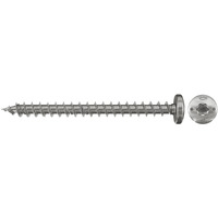 fischer Spanplattenschraube PowerFast 6,0x60 Halbrundkopf TX 50 Stück, mit Vollgewinde, Edelstahl A2
