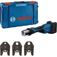 Bosch Akku-Presswerkzeug GPT 18V-32 Professional solo, 18Volt, Kit M, Pressmaschine blau, ohne Akku und Ladegerät, 3 Pressbacken Standard M, in L-BOXX