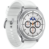 SAMSUNG Galaxy Watch8 Classic, Smartwatch weiß, 46mm, Bluetooth, Hybrid-Armband
