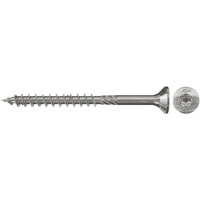 fischer Spanplattenschraube PowerFast 6,0x200 Senkkopf TX 100 Stück, mit Teilgewinde, Edelstahl A2