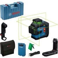 Bosch Professional Linienlaser GLL 80-33 G Professional blau/schwarz, Li-Ion-Akku 3,0Ah, grüne Laserlinien, inkl. Universalhalter LB 10, Deckenklemme DK 20