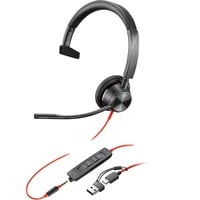 Poly Blackwire 3315, Headset schwarz, Mono, USB-C, Microsoft Teams Version