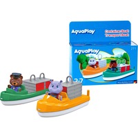 Aquaplay Container- & Transportboot, Spielfahrzeug mehrfarbig, Inkl. 2 Spielfiguren