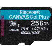 Kingston Canvas Go! Plus 256 GB microSDXC, Speicherkarte schwarz, UHS-I U3, Class 10, V30, A2