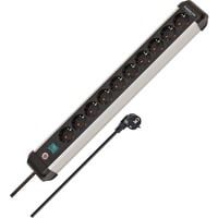 Brennenstuhl Premium-Alu-Line Steckdosenleiste 10-fach schwarz/aluminium, 3 Meter Kabel, mit Sicherheitsschalter