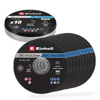 EINHELL Trennscheibe dünn, Ø 125 x 1,0mm, 10 Stück für Winkelschleifer