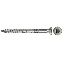 fischer Spanplattenschraube PowerFast 6,0x120 Senkkopf TX 100 Stück, mit Teilgewinde, Edelstahl A4