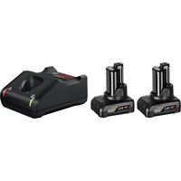 Bosch PRO Starter-Set 12V (2x GBA 12V 6.0Ah + GAL 12V-40 Professional) schwarz, 2x Akku + Ladegerät