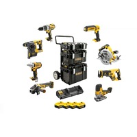 DEWALT Akku Kombopack DCK856P4, 18Volt, Schlagbohrschrauber gelb/schwarz, 8 Akku-Maschinen, 4x Li-Ionen XR Akku 5,0Ah, Trolley DS Carrier