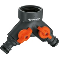 GARDENA 2-Wege Ventil 938-20, Hahnstück grau/orange, 26,5mm (G 3/4")