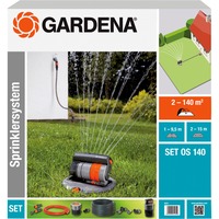 GARDENA Komplett-Set mit Versenk-Viereckregner OS 140, Sprinklersystem grau/orange, 12-teilig