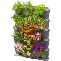 GARDENA NatureUp! Set Vertikal, mit Bewässerung, Pflanzbehälter grau, 5 Reihen, für 15 Pflanzen