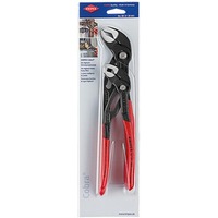 KNIPEX Cobra Zangen-Set 003120V01, 2-teilig rot, gezahnte Griffflächen, integrierter Klemmschutz