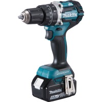 Makita Akku-Schlagbohrschrauber DHP484RTJ, 18Volt blau/schwarz, 2x Li-Ionen-Akku 5,0Ah, im MAKPAC Gr.2