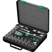 Wera Zyklop Speed-Knarrensatz 8100 SC 2, 37-teilig, Werkzeug-Set schwarz/grün, Speed-Knarre mit schwenkbarem Kopf, 1/2"