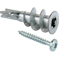 fischer Gipskartondübel Metall GKM 27 silber, 100 Stück, mit Schraube