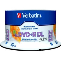 Verbatim DVD+R DL 8,5 GB, DVD-Rohlinge 8fach, 50 Stück, bedruckbar