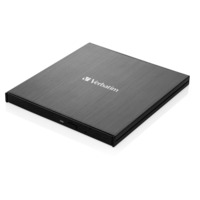 Verbatim External Slimline-Blu-ray-Writer, externer Blu-ray-Brenner schwarz, USB 3.1 Gen 1 (Typ-C)