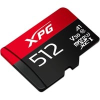 ADATA 512 GB microSDXC, Speicherkarte schwarz/rot, UHS-I U3, Class 10, V30, A2