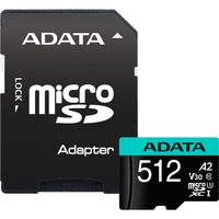 ADATA Premier Pro 512 GB microSDXC, Speicherkarte UHS-I U3, Class 10, V30, A2