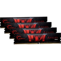 G.Skill DIMM 64 GB DDR4-3200 (4x 16 GB) Quad-Kit, Arbeitsspeicher F4-3200C16Q-64GIS, Aegis, INTEL XMP