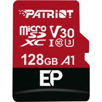 Patriot EP 128 GB microSDXC, Speicherkarte schwarz/rot, UHS-I U3, Class 10, V30, A1