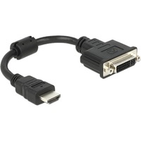 DeLOCK Adapter HDMI (Stecker) > DVI 24+5 (Buchse) schwarz, 20 cm