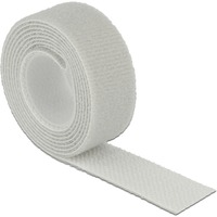 DeLOCK Klettband auf Rolle, 1 Meter x 20mm, Kabelbinder grau