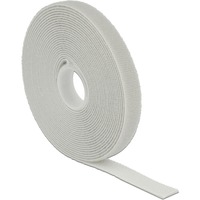 DeLOCK Klettband auf Rolle, 5 Meter x 13mm, Kabelbinder grau