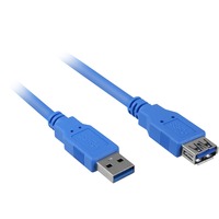 Sharkoon USB 3.2 Gen 1 Verlängerungskabel, USB-A Stecker > USB-A Buchse blau, 1 Meter, doppelt geschirmt