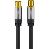 goobay Antennenkabel (135dB typ), Koax-Buchse > Koax-Stecker schwarz, 5 Meter