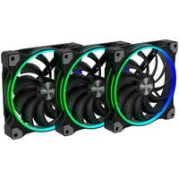 Alpenföhn Wing Boost 3 3er 140x140x25, Gehäuselüfter schwarz, 3er Pack, inkl. Fernbedienung, RF-Empfänger, ARGB Splitter, PWM-Splitter, 140 mm