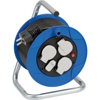 Brennenstuhl Garant Kompakt Indoor-Kabeltrommel, 3-fach blau/schwarz, 15 Meter, 2x USB