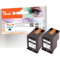 Peach Tinte Doppelpack schwarz PI300-282 kompatibel zu HP 301XL, CH563EE
