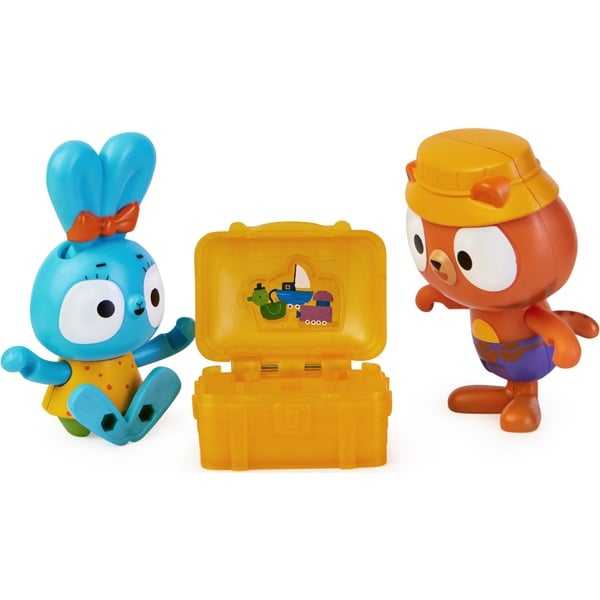 Spin Master Brave Bunnies - lov na zaklad z zajčkom Boojem in tigrom, igralna figura z 2 akcijskimi figuricami in 1 skrinjo zaklada kot dodatki, igrača za otroke od 3 let naprej, osnovni komplet figur
