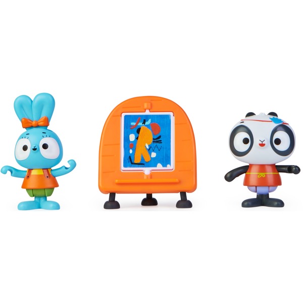 Spin Master Brave Bunnies - Slika z zajčkom Boojem in Pando, igralna figura z 2 akcijskimi figuricami in 1 platnom kot dodatki, igrača za otroke od 3 let naprej, osnovni komplet figur